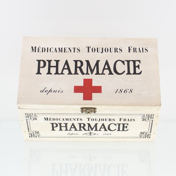 FRANK FLECHTWAREN | Dekobox Pharmacie, HOLZ, 23 x 13 x 13 cm