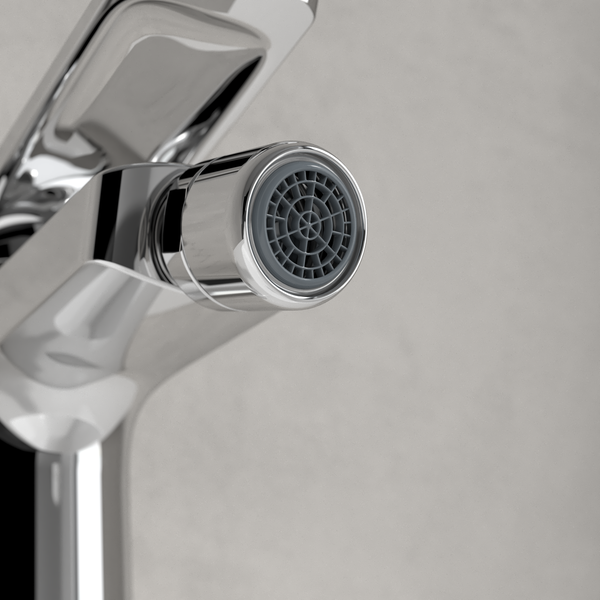 Villeroy & Boch Oasis Einhebel-Bidetarmatur, Bidet Wasserhahn mit Zugstange und Keramikkartusche, Bidetmischer wassersparend, Auslauf Höhe 73mm, rund, Chrom