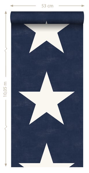 Tapetenrolle mit Sternenmuster, 53 cm breit und 10,05 m lang