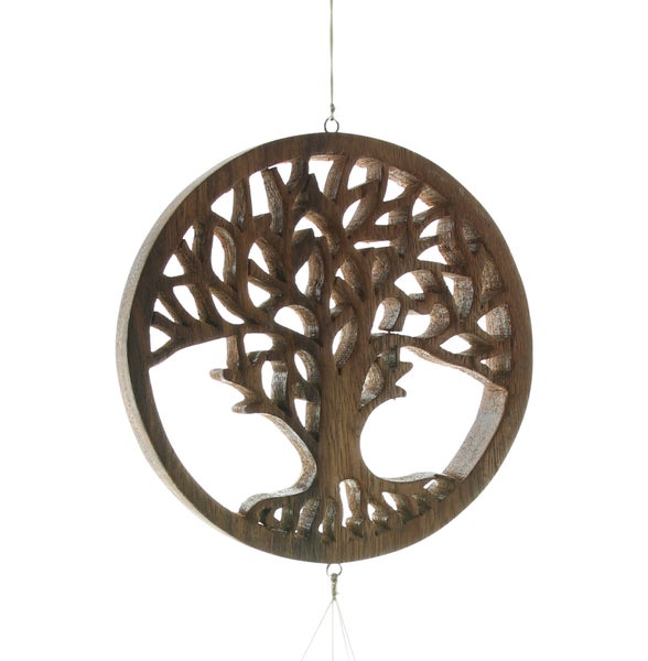 FRANK FLECHTWAREN | Windspiel Lebensbaum, HOLZ, H: 90 cm