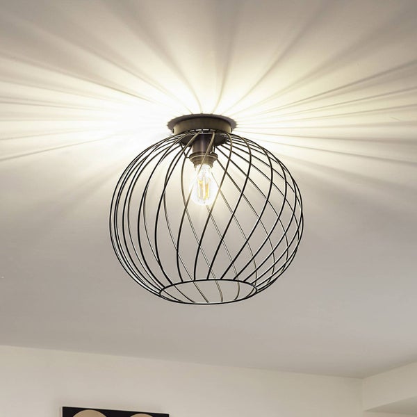 Lindby Deckenlampe Danika (Modern) in Schwarz aus Metall (1 flammig, E27) - Deckenleuchte Lampe Wohnzimmerleuchte