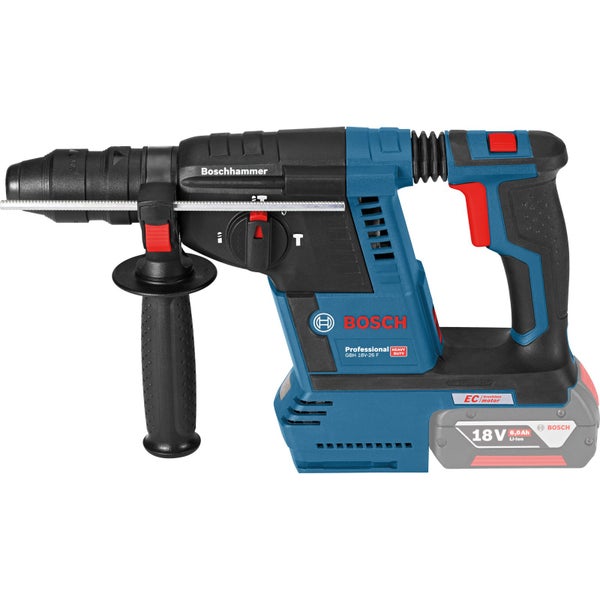 Boschhammer mit Akku und Zusatzhandgriff