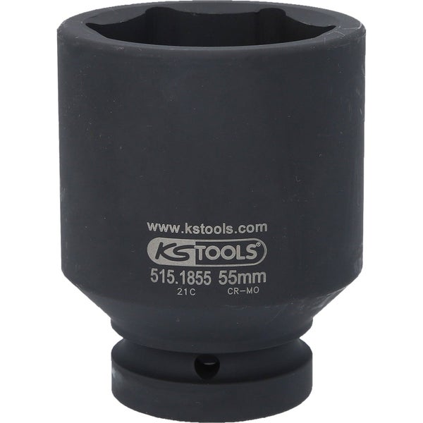 KS TOOLS 1 Sechskant-Kraft-Stecknuss lang 55 mm - 515.1855