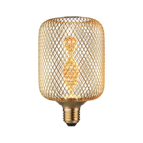 Metallic Glow Standard 230V LED Leuchtmittel Zyl E27 Helix 130lm 3,5W 1800K Messing