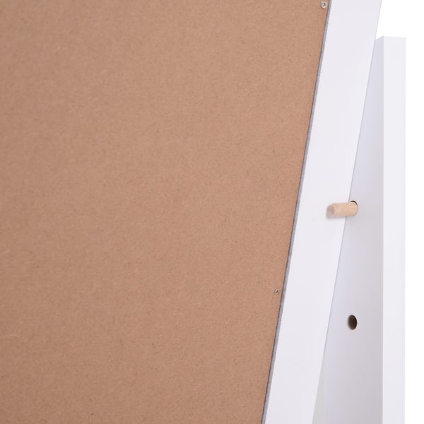 HOMCOM Standspiegel Ganzkörperspiegel Schminkspiegel Erhöhte Füße Pflegeleicht MDF Weiß 47 x 46 x 148 cm