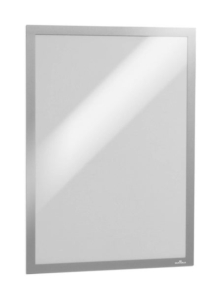 Durable 488323 Info-Rahmen, 6 Stück, Duraframe (A3, selbstklebend mit Magnetverschluss), silber