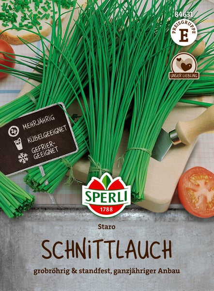 Sperli Schnittlauch Staro Samenpaket für grobröhrigen und standfesten Schnittlauch zur ganzjährigen Kultivierung.