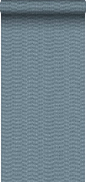Sanders und Sanders Tapete Fischgrätmuster Blau - 53 cm x 10 m - 640529