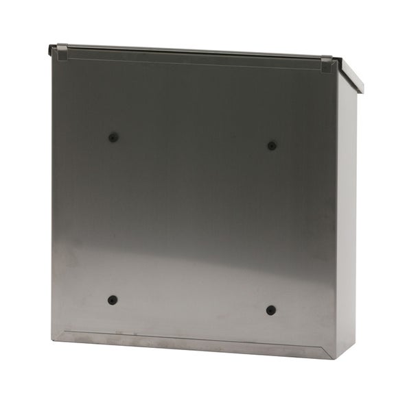 PROREGAL Wandbriefkasten Malagan Mit Zylinderschloss HxBxT 37 x 37 x 11,5 cm Einwurfsöffnung 35,8 x 4 cm Edelstahl & Silber
