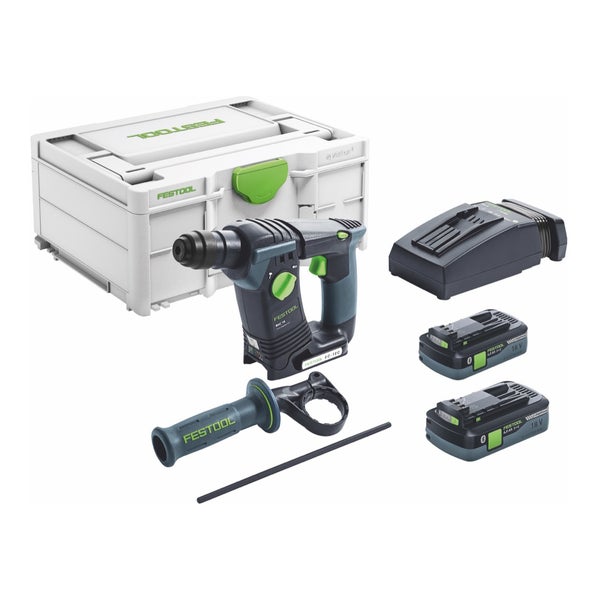 Festool BHC 18 HPC 4,0 I-Plus Akku Bohrhammer 18 V 25 Nm 1,8 J SDS Plus Brushless ( 576513 ) + 2x Akku 4,0 Ah + Ladegerät + Systainer ( Nachfolger von 575697 )