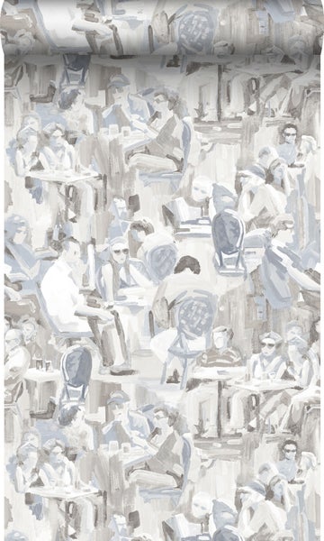 Tapete mit Malerei von Menschen im Café