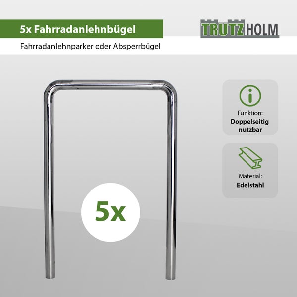 Fahrradparker aus Metall mit den Massen 780 mm Breite, 1180 mm Höhe und 60 mm Rohrdurchmesser