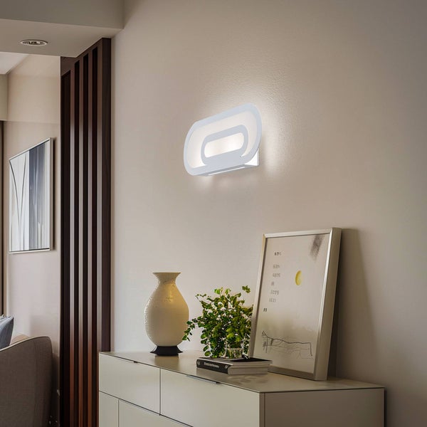 Euluna Wandleuchte, Wandlampe Innen Elzear (Modern) in Weiß aus Metall (2 flammig G9) - Wandstrahler Wandbeleuchtung Schlafzimmer / Wohnzimmer Wohnzimmerleuchte