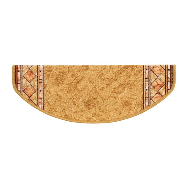 FLOORDIREKT Stufenmatte Rügen Selbstklebend Strapazierfähig Beige Halbrund 65 x 23,5 cm