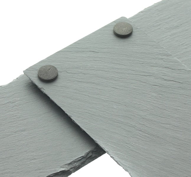 FRANK FLECHTWAREN|Schieferplatte Länglich, 2er Set, 45 x 10 cm, SCHIEFER