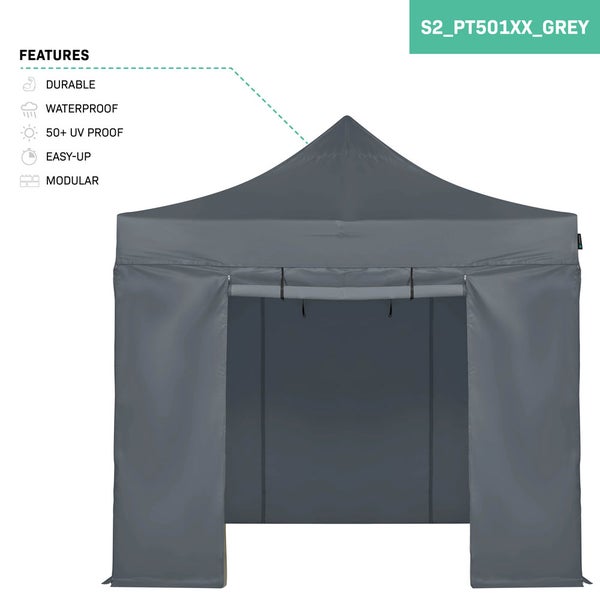 VONROC Pavillon 3x3m wasserdicht stabil - Partyzelt EasyUp System [3Min Aufbau] Popup Faltpavillon modular erweiterbar als Festival Zelt, Gartenpavillon