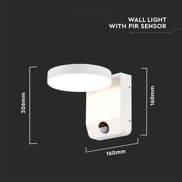 V-TAC VT-11020S-RD-W - Drehbare LED-Wandleuchten mit Sensor - IP65 - Weiß - 17W - 2520 Lumen - 4000K