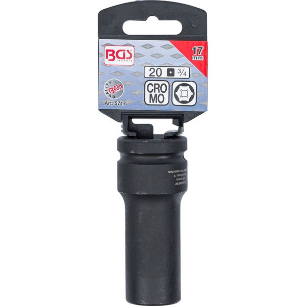 BGS Kraft-Steckschlüssel-Einsatz Sechskant tief Antrieb Innenvierkant 20 mm (3/4) SW 17 mm - 5717