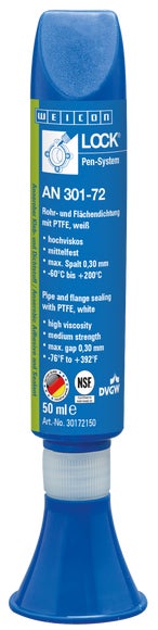 WEICONLOCK® AN 301-72 Rohr- und Flächendichtung|mit PTFE, mittelfest, hochtemperaturbeständig|50 ml|weiß