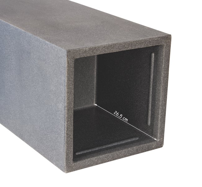 BigDean Pflanzsäule in Stein-Optik - 80 x 30 x 30 cm - hoher Pflanzkübel in Anthrazit - Säule mit glatter Oberfläche - für Innen & Außen - frostsicher
