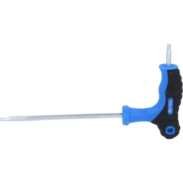 BRILLIANT TOOLS T-Griff-Torx® mit Stirnlochbohrung-Winkelstiftschlüssel T15 x 100 mm - BT041012