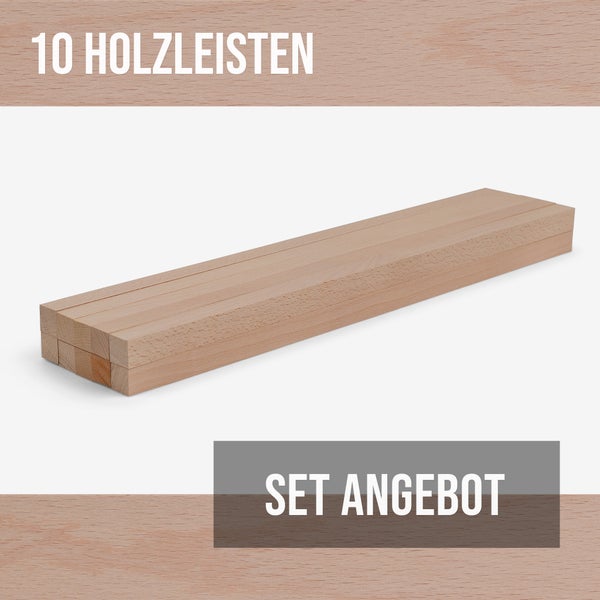 Zehn Holzleisten im Set Angebot