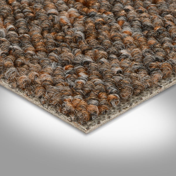 Teppichboden braun Meterware mit Vliesrücken Schlingenteppich Auslegware 400 cm Breite (Meterware)
