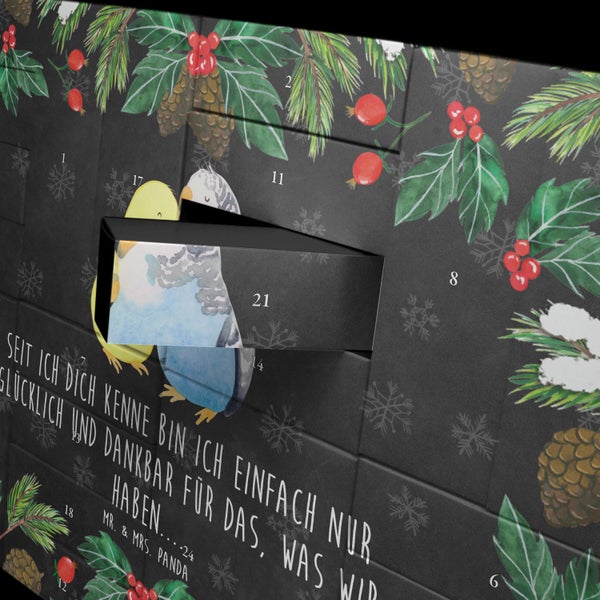 Mr. & Mrs. Panda Befüllbarer Adventskalender Wellensittich Liebe - Schwarz