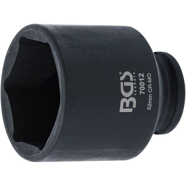 BGS Kraft-Steckschlüssel-Einsatz Sechskant Antrieb Innenvierkant 12,5 mm (1/2) SW 52 mm - 70012