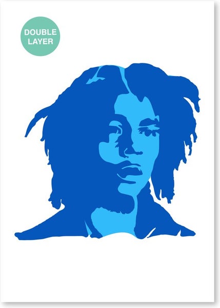 Bob Marley Schablone - 2 Schichten Kunststoff A3 Schablone