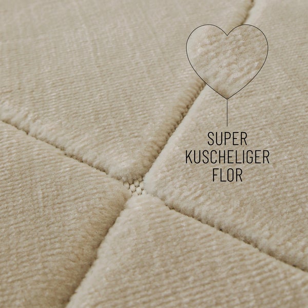 Kurzflorteppich Sand Beige Unplugged WECONhome 80x150 cm