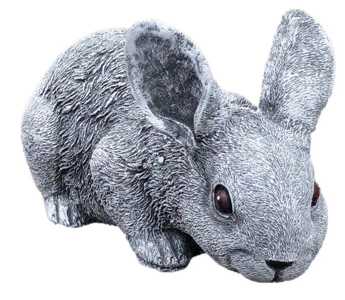 Gartenfigur Hase aus wetterfestem Kunststein als Dekoration für den Außenbereich