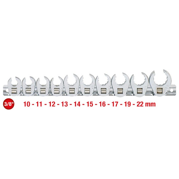 KS TOOLS 3/8 12-kant-Einsteck-Maulschlüssel-Satz 10tlg.10-22 mm - 913.3900