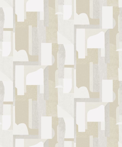 Dekorative Tapete mit geometrischem Muster und Vasen