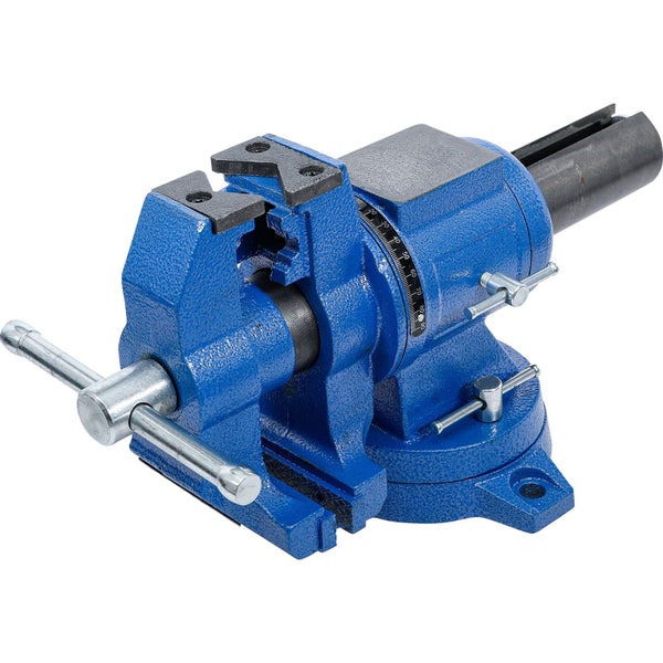 Blaue Werkbank Schraubstock mit Drehteller