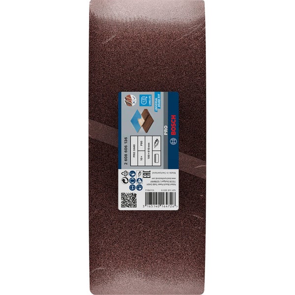 Bosch Schleifband Pro X440, Körnung P80, 100x610 Millimeter, 10 Stück