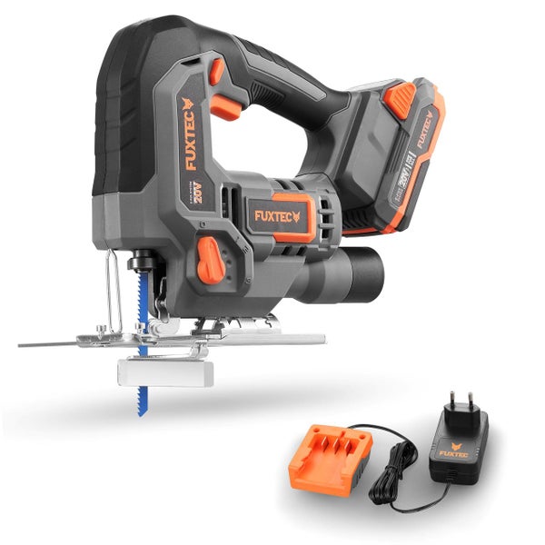 Akkustichsäge mit Akku und Ladegerät