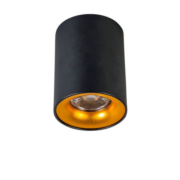 Schwarze Deckenleuchte mit goldfarbenem Innenraum