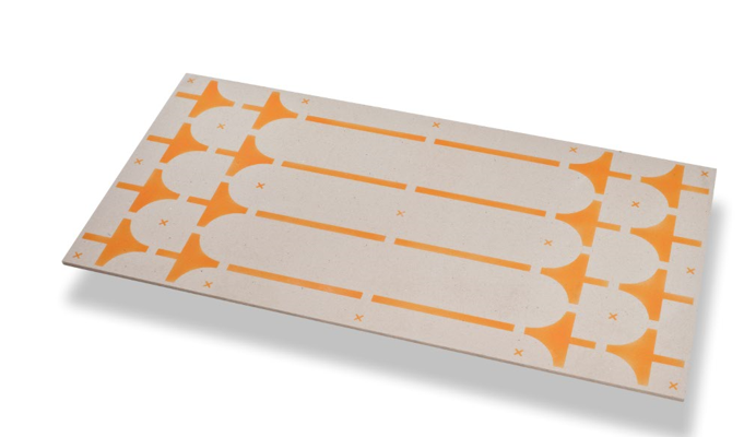 Schablone mit Markierungen für verschiedene Ausschnitte