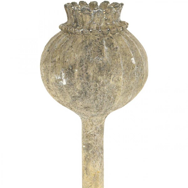 Mohnkopf Dekoration aus Kunststein