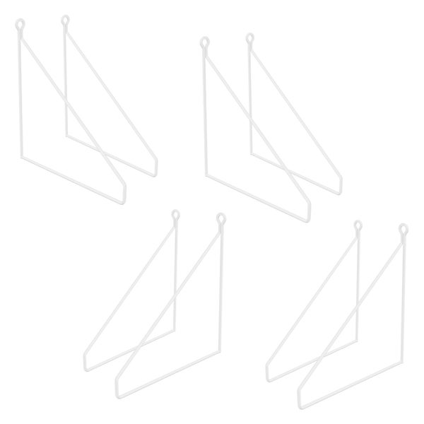 ML-Design 8 Stück Regalhalterung 250mm, Weiß, Metall, Dreieckige Regalhalterungen, Schwebe Regalwinkel, Draht Wandhalterung, Regalträger für Wandmontage, Wandregal Wandkonsole Hängeregal Regalstütze