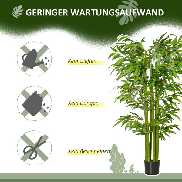 HOMCOM, Künstliche Pflanzen, Zimmerpflanze, Ø17 x 160H cm, PE, Grün+Schwarz<br />
