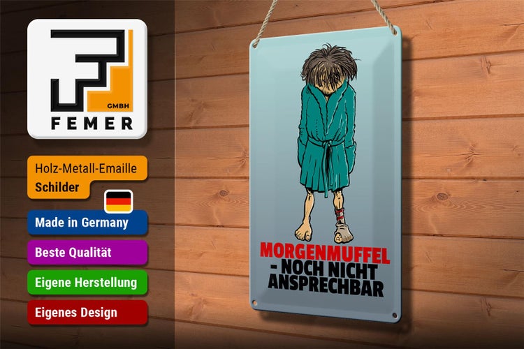 Blechschild Spruch 20x30cm Morgenmuffel noch nicht ansprechbar