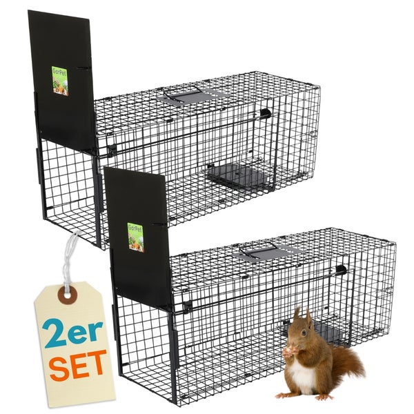 Zwei Lebendfallen aus Draht für Nagetiere mit Lockmechanismus