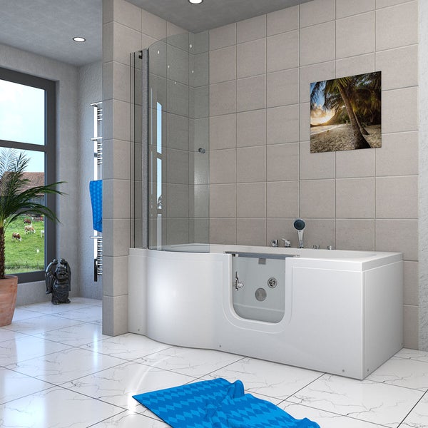 Seniorendusche und  Wanne mit Whirlpool S12D-EH-WP-R 85x170 cm