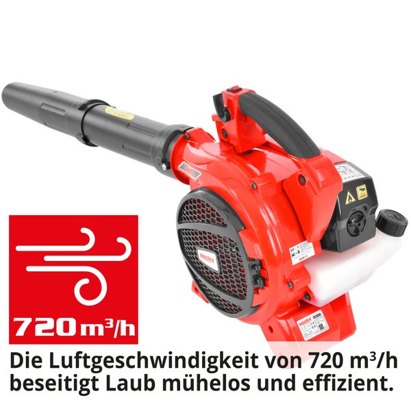 Hecht Laubbläser mit einer Luftgeschwindigkeit von 720 Kubikmeter pro Stunde
