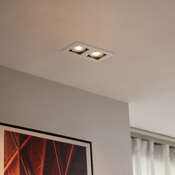 Moderner Einbaustrahler Beige GU10 50mm schwenk- und drehbar 2-flammig - Qure