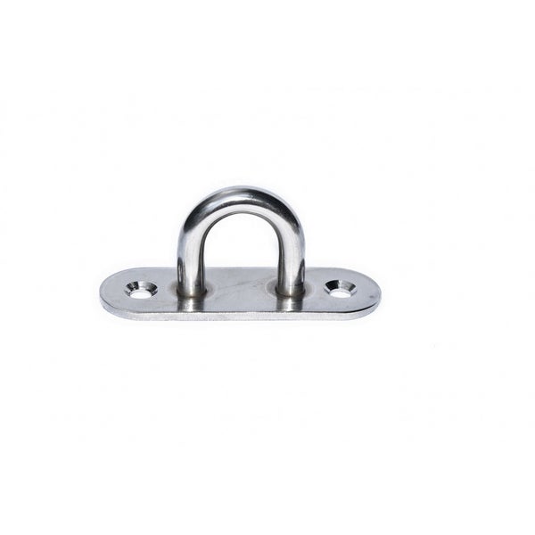 Edelstahl Zurröse mit Montageplatte zur Befestigung von Seilen oder Ketten
