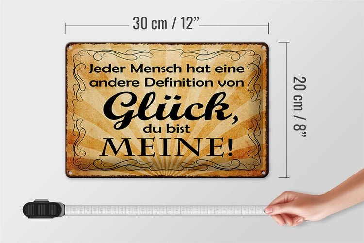 Blechschild Spruch 30x20cm Definition Glück du bist meine