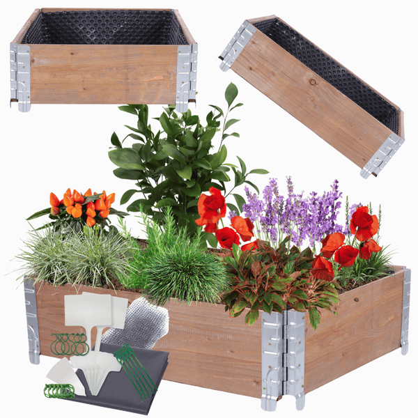 Hochbeetkisten GuardBox HxBxT 20x80x60 cm 1 Ebeneinkl. Luftpolsterfolie Braun